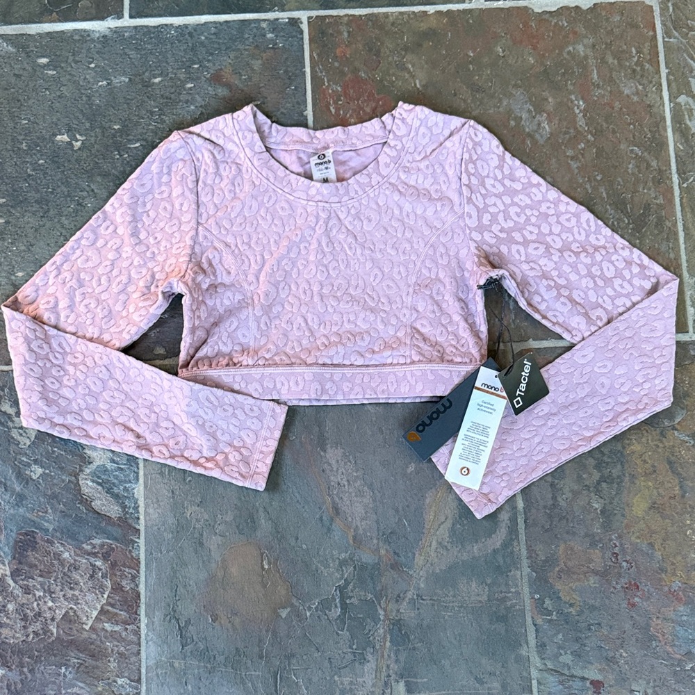 Mono B Lavender Textured Crop Top